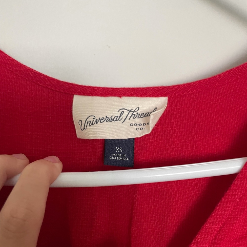 Universal thread red wrap midi dress - Picture 2 of 5